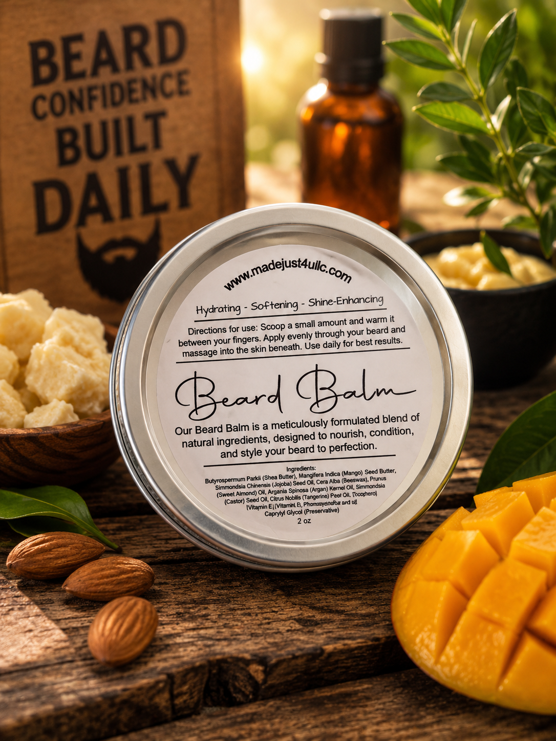 Nourishing Beard Balm – Hydrating, Shine-Boosting, and Growth Supporting Formula (with Shea & Mango Butter)
