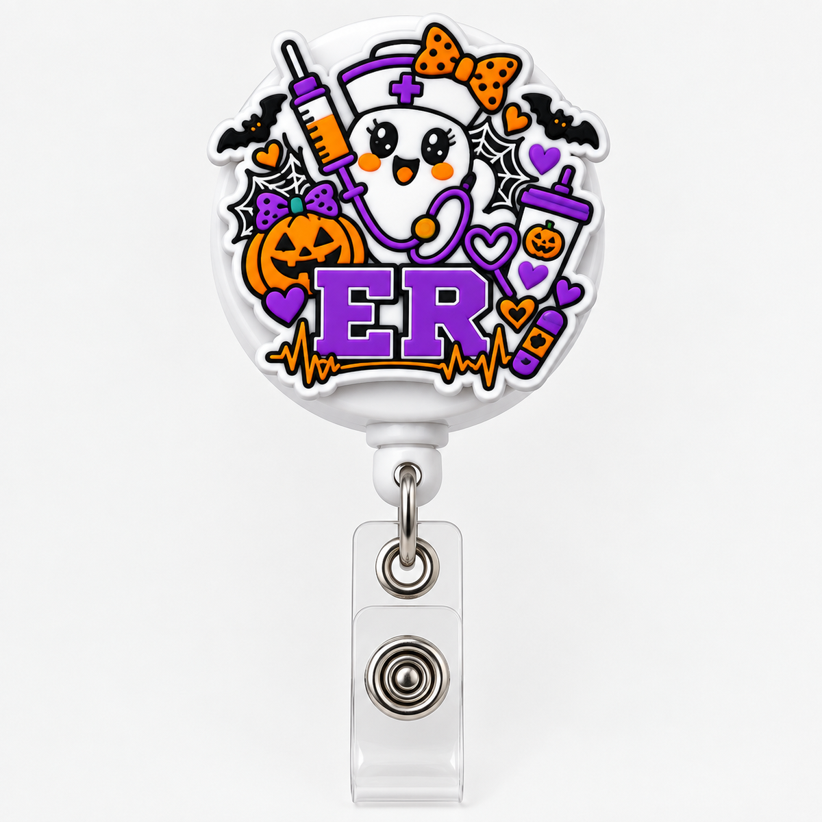Halloween Nurse Badge Reel 3MF Bundle | Night RN Pediatrics ER 3D Print Files