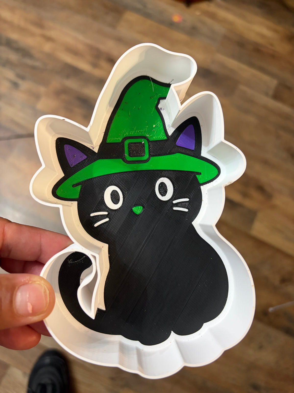 Witch Cat Halloween Trinket Tray 3MF File | 3D Print Download