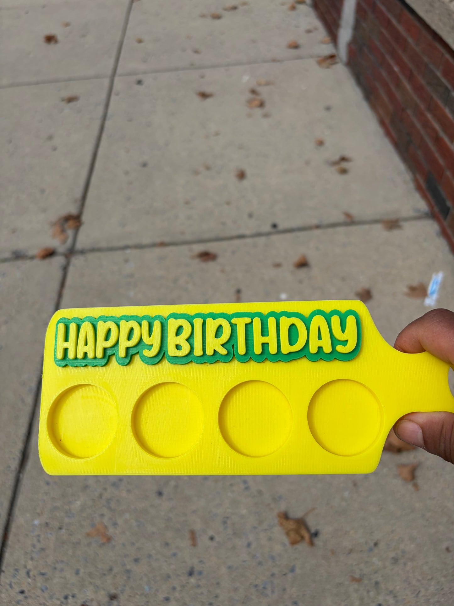 Customizable 4 Shot Glass Holder 3MF File – Blank + Happy Birthday Designs