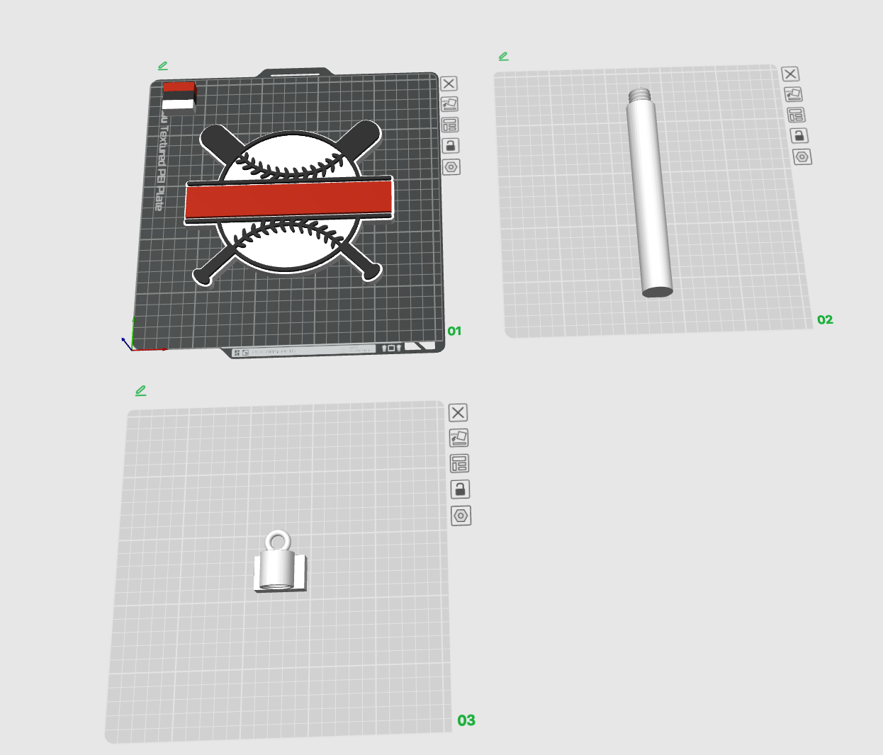 3D Printed Baseball Cheer Stick 3MF File – Customizable Team Spirit Sign with Detachable Pole