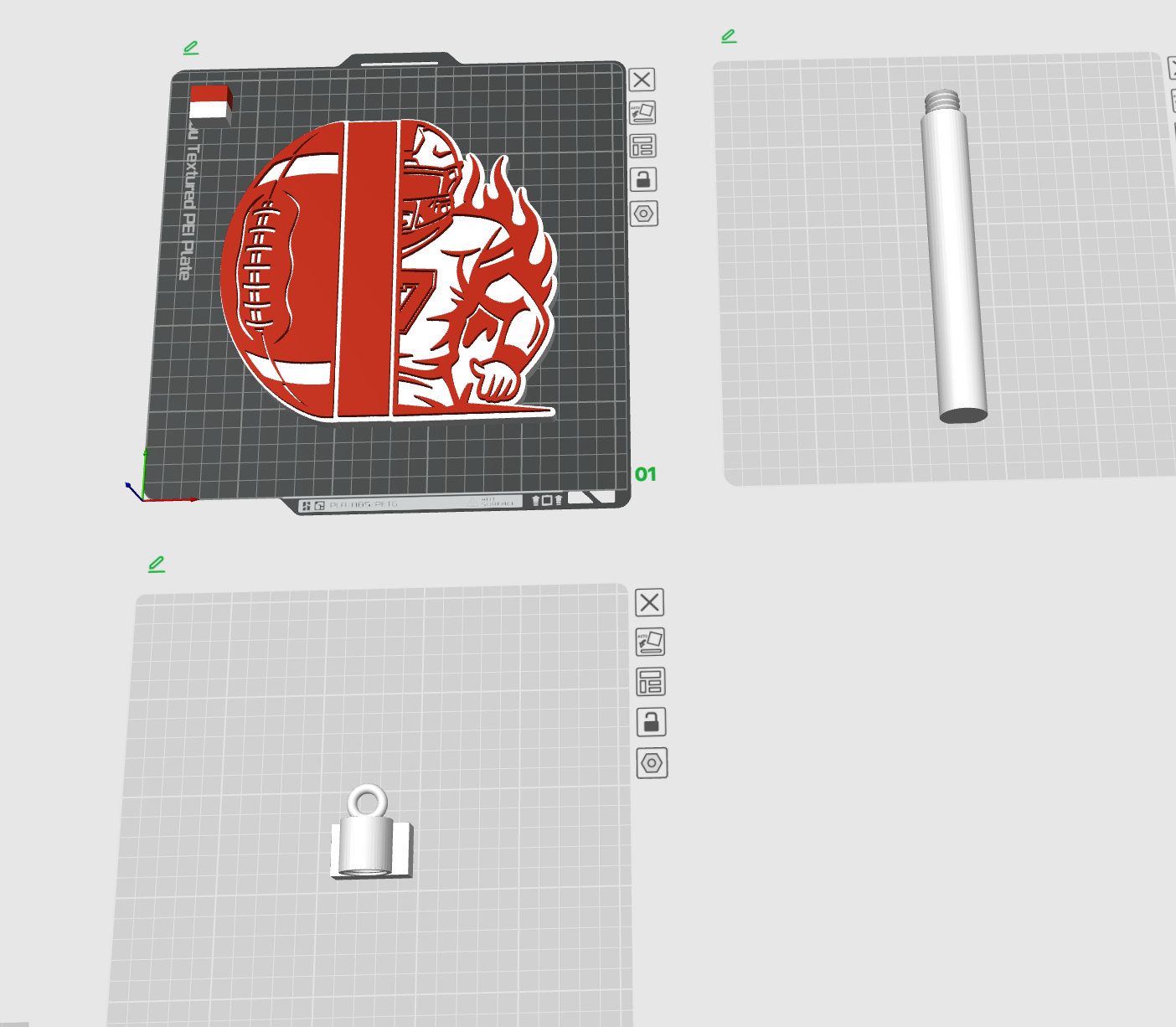 3D Printed Football Cheer Stick 3MF File | Customizable Team Spirit Stick with Detachable Handle