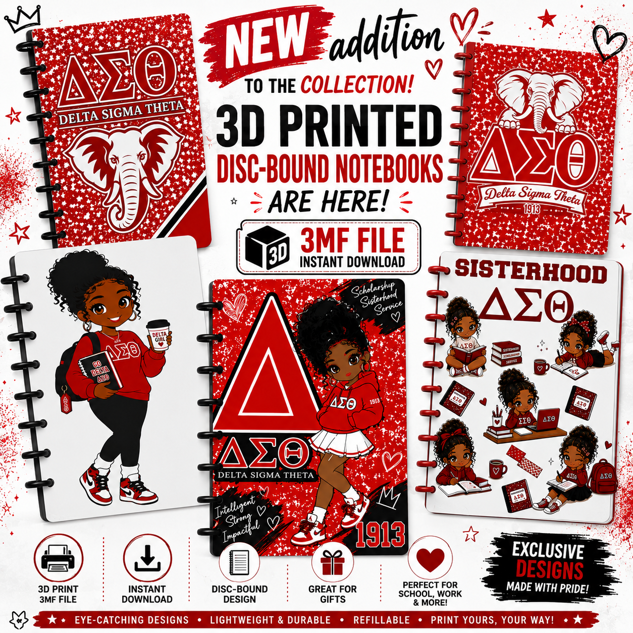 Sorority & Fraternity Discbound Notebook – Digital 3MF Files