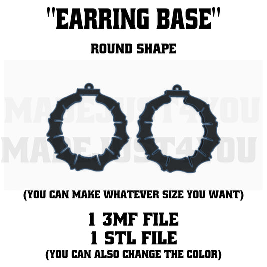 3D Printed Geometric Earring Base STL File Bundle | Rectangle, Circle & Triangle Earring Templates