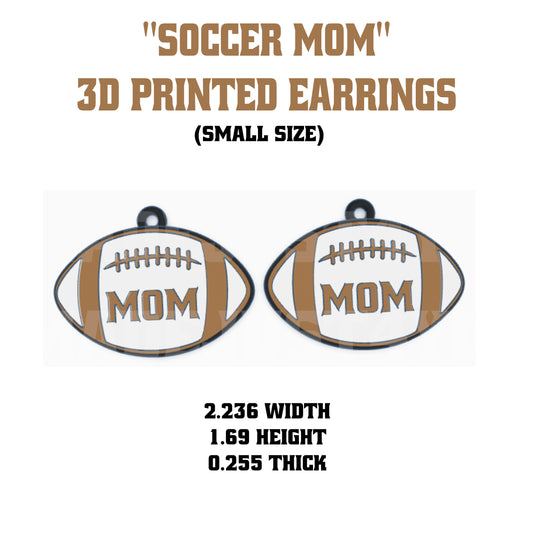 Sports Mom 3D Printed Earrings | Digital 3MF File | Basketball, Football, Baseball, Soccer | Instant Download