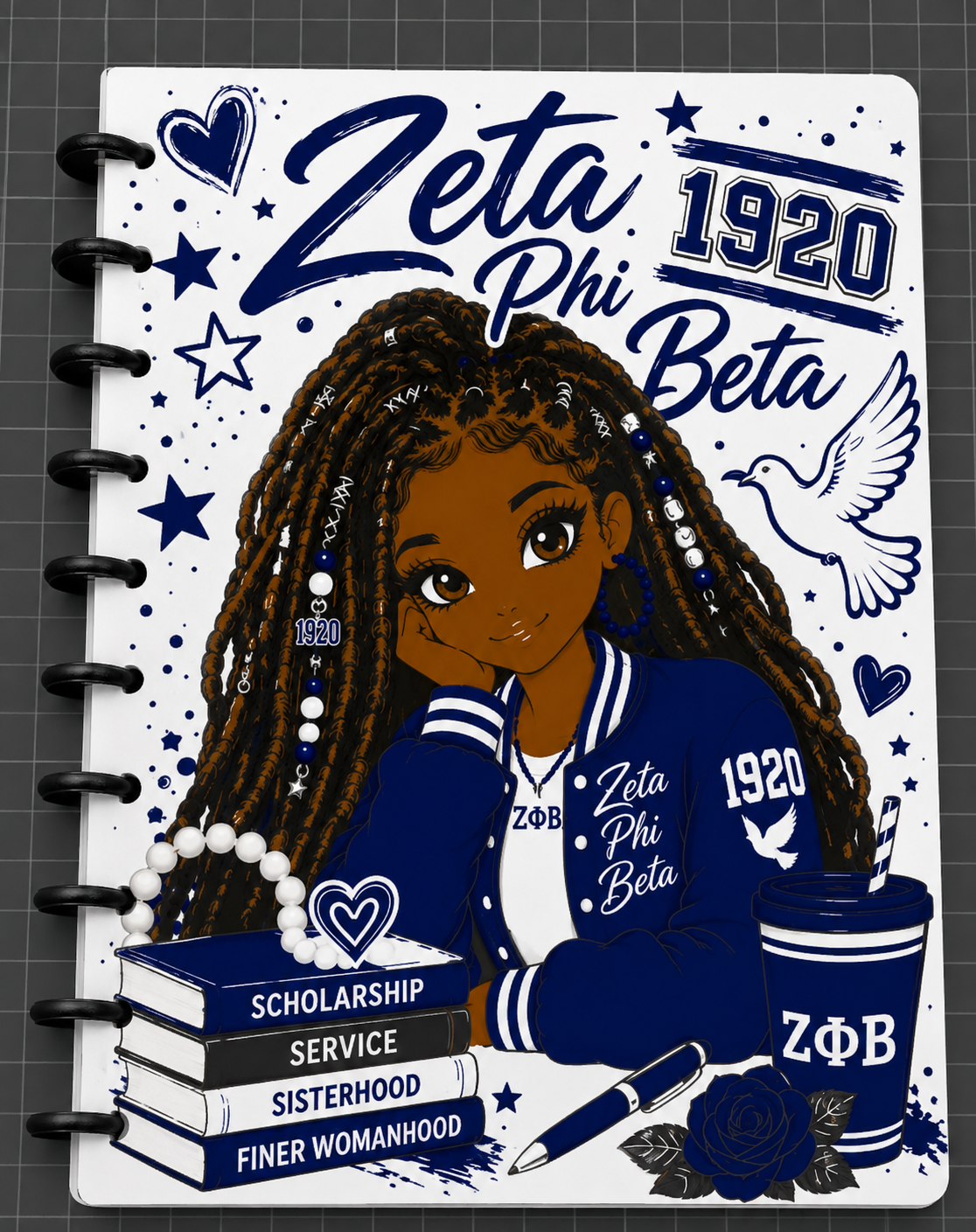 Zeta Phi Beta Inspired 3D Printed Notebook 3MF Files | Discbound Digital Download