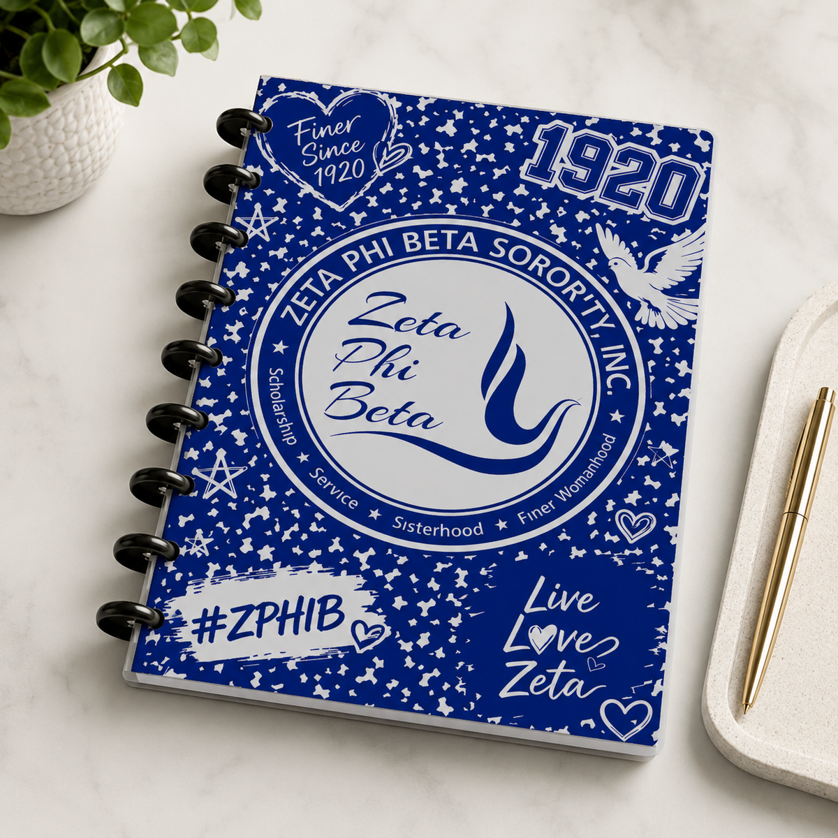 Zeta Phi Beta Inspired 3D Printed Notebook 3MF Files | Discbound Digital Download