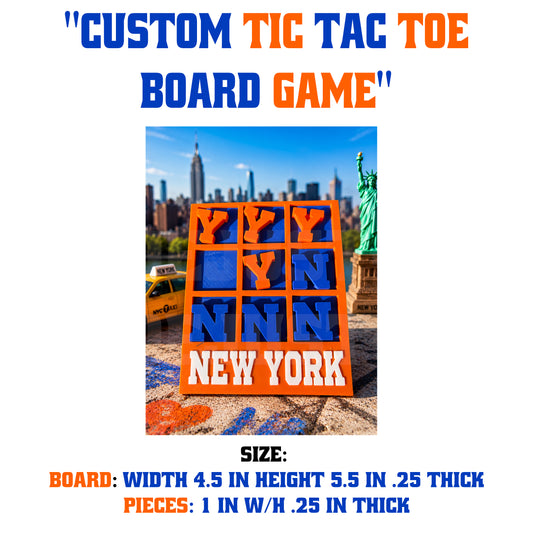 New York Custom Tic Tac Toe Board Game – 3D Printed Travel-Themed Family Game
