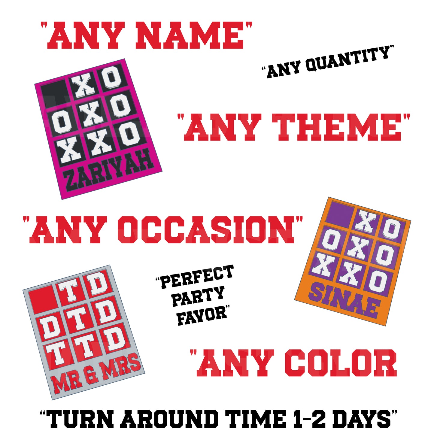 New York Custom Tic Tac Toe Board Game – 3D Printed Travel-Themed Family Game
