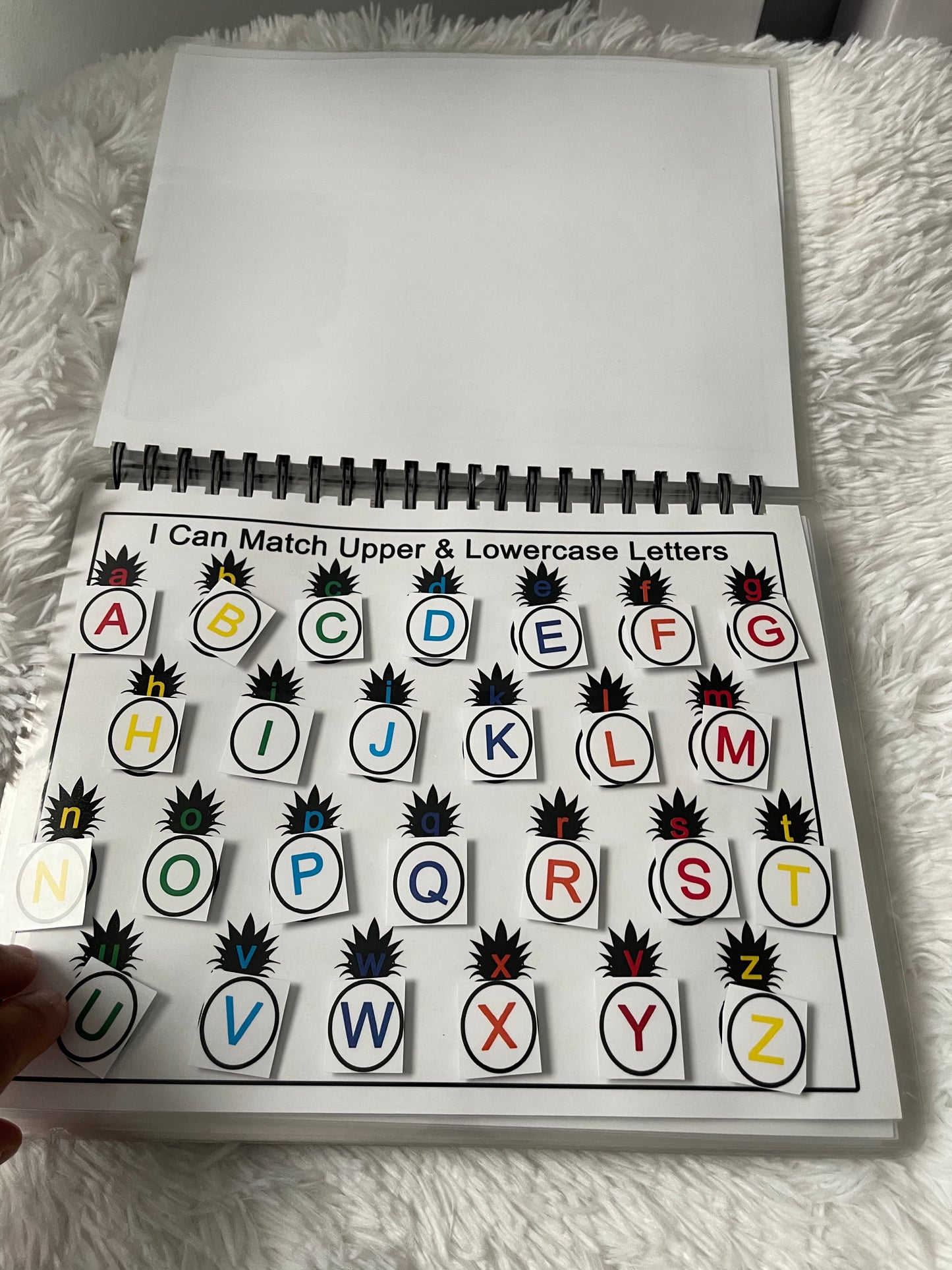 A unique interactive learning book for toddlers through middle school. Custom with your child’s name, laminated pages & fun Velcro pieces.