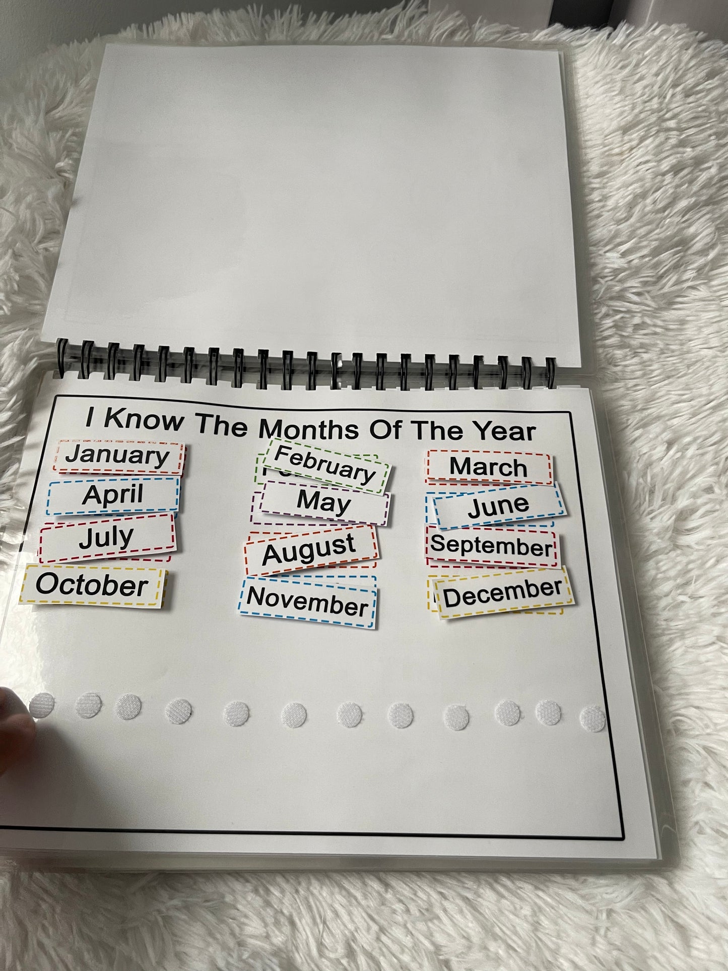 A unique interactive learning book for toddlers through middle school. Custom with your child’s name, laminated pages & fun Velcro pieces.