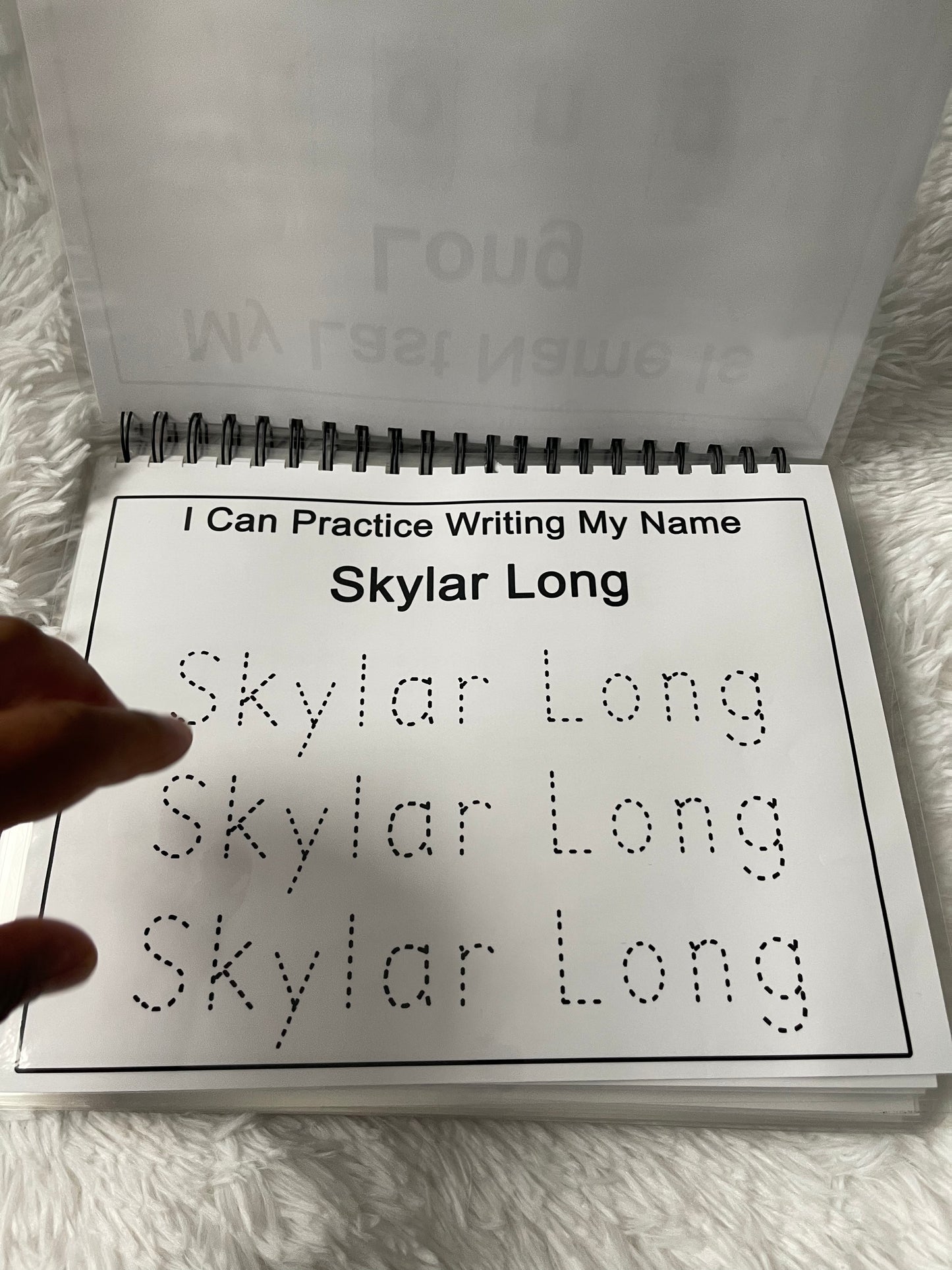 A unique interactive learning book for toddlers through middle school. Custom with your child’s name, laminated pages & fun Velcro pieces.